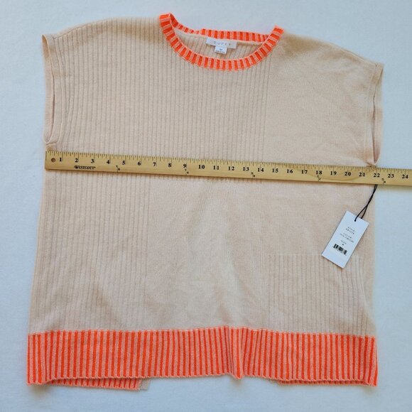 Duffy Cashmere Boxy Sweater Pink Orange Sleeveless Soft Feminine Pastel Cute - Picture 10 of 11